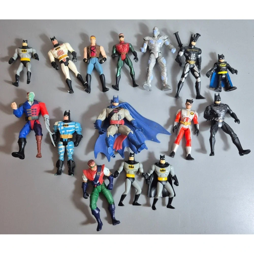 Lot of 15 Mostly Vintage Batman Action Figures Many from 1990s Animated Series